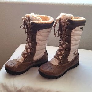 TIMBERLAND, earthkeepers, Mt. Holly tall lace up duck boot, taupe, size 6